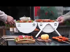 Houtskool BBQ Grill Trolley Roker Barbecue Grill Met Zijde Tafel S/M/XL