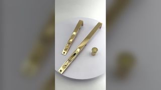 Volledig koperen deur met verborgen grendel, dubbel openende houten deur, verlengde onzichtbare grendel, verborgen