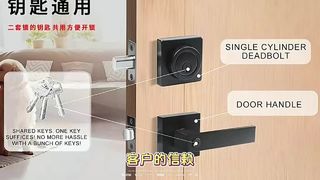 Zinklegering handvat slot drie staaf handvat Amerikaans minimalistisch badkamerslot slaapkamer deurslot handvat b
