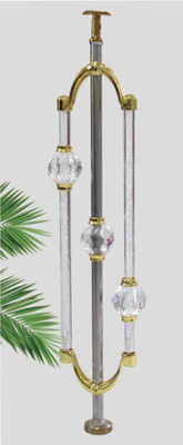 Ronde buis acryl balustrade post kristal trappen balkon pilaren kolom voor acryl leuning modern ontwerp