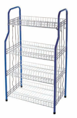 4 Tier Standing Type Keuken Diner Plaat Schotel Rack Schotel Drogen Rack Plaat Rack Met U Net Vorm Onvouwbare mand