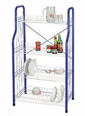 4 Tier Standing Type Keuken Diner Plaat Schotel Rack Schotel Drogen Rack Plaat Rack Met U Net Vorm Onvouwbare mand