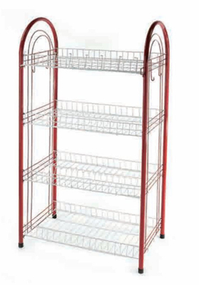 4 Tier Standing Type Keuken Diner Plaat Schotel Rack Schotel Drogen Rack Plaat Rack Met U Net Vorm Onvouwbare mand