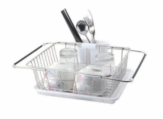 Warm te koop Eenlaagse Schotel Drain Rack Aluminium Keuken Schotel Schotel Schotel Rack Pull-out Basket