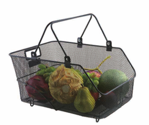 Moderne stijl Wasbare mand Metalen Zwarte Draad Kust Vriesmachine Organisator Fruit Storage Basket Voor Thuis