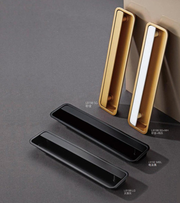 Groothandel Zink legering Moderne luxe keukenkasten handgrepen Matt Gold Zwart Kledingkast deur lades Meubelen trekhandgreep