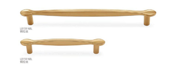 Nieuwe Europese stijl Luxe zinklegering geborsteld nikkel goud rechte bar kast deur hardware interieur kast knurled hand