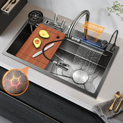 Warm te koop SUS304 201 enkele kom roestvrij staal keuken wastafel Primaire kleur 60*45cm Gepoetst Handgemaakt Multi