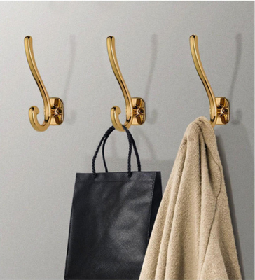 Moderne goud zwarte kleding hoeken hangers zwaar zwaar zink legering metaal wand gemonteerd dubbele prongs