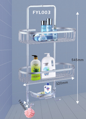 Dik Dubbellaag Tripod Keuken Badkamer Hoek Rack Frame Ruimte Aluminium Badkamer Douche Kamer Dubbel Tripod