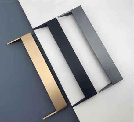 Verborgen aluminium alloy handgrepen kantoor badkamer centrum kast deur gesp knoppen trekken mat zwart meubel handgreep