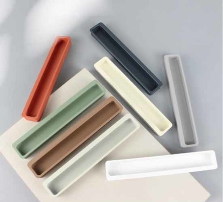 Verborgen aluminium alloy handgrepen kantoor badkamer centrum kast deur gesp knoppen trekken mat zwart meubel handgreep