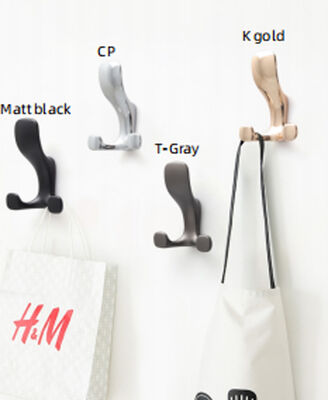 Modern Y-shaped Simple Solid Zinc Alloy Coat Hook Key Hook Double Hook Door Hat Rack Bedroom Bathroom Wardrobe Furniture