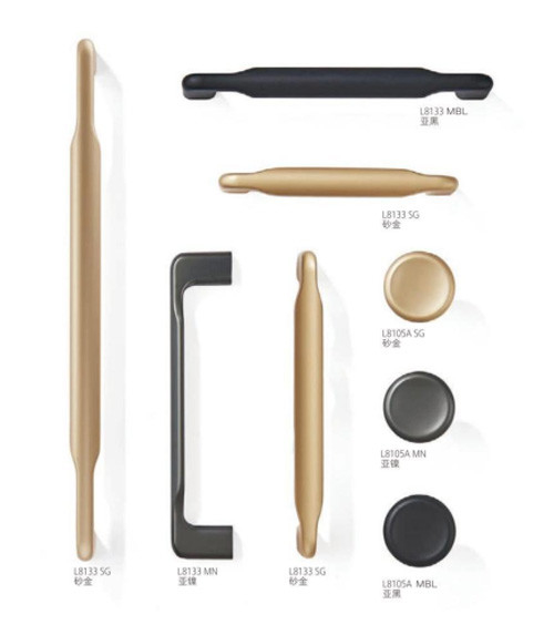 Nieuwe Europese stijl Luxe zinklegering geborsteld nikkel goud rechte bar kast deur hardware interieur kast knurled hand