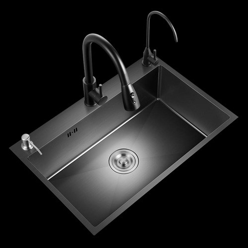 Grote single slot multifunctionele gootsteen anti-krab LED digitaal display roestvrij staal waterval keuken gootsteen met cup Wa