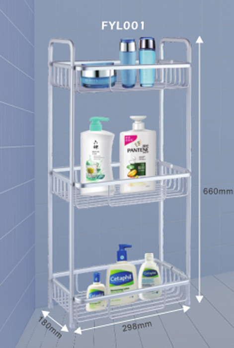 Dik Dubbellaag Tripod Keuken Badkamer Hoek Rack Frame Ruimte Aluminium Badkamer Douche Kamer Dubbel Tripod