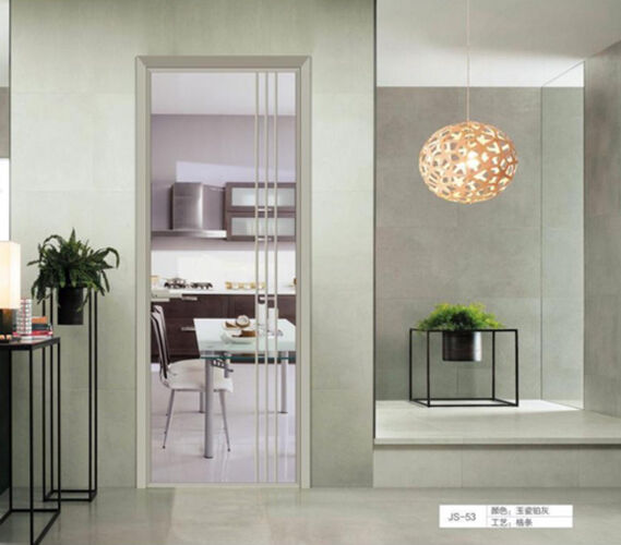 Simple Design Interior Door Aluminum Single Bathroom Door Swing Glass Internal Toilet Doors With Lock