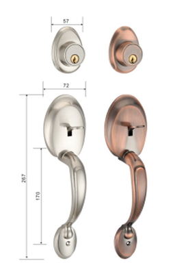 Klassieke zeshoekige deurgreep Geel Brons Kamerdeur slot Split Body Houten deur slot