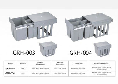 ABS snakken de Plastic Ingebouwde het Huisvuilbakken van de Lijstkeuken Beroepsleven Grey Blue Color