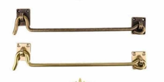 Ouderwetse houten raamhaak met messing raamgrendelgesp, winddichte steunstang voor Chinese deur- en raamaccessoires