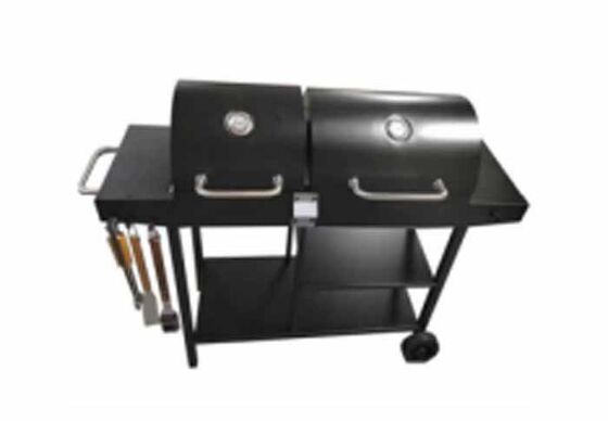 Multifunctioneel met randgrill, Amerikaanse stijl barbecue grill, gasbarbecue grill, BBQ opvouwbare randtafel met wielen