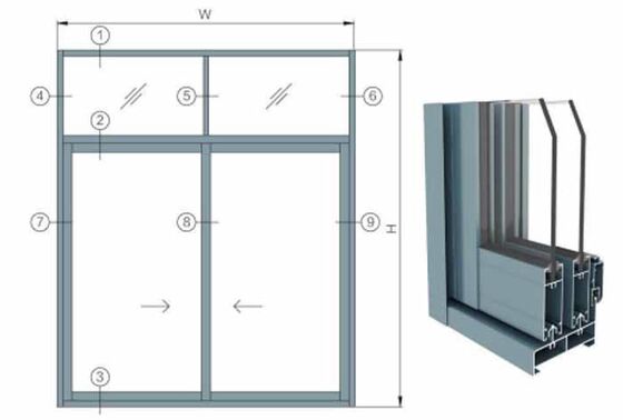 Impact energiebesparend ontwerp Bifold Exterior Aluminium glas vouw Patio deuren Aluminium profielen voor deuren