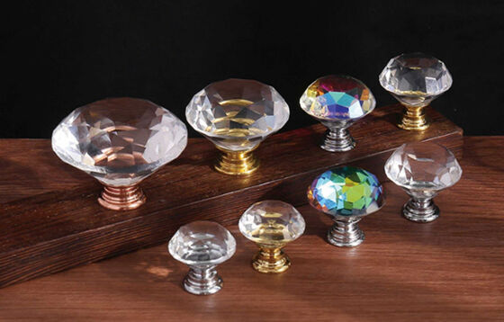 Pompoen Ronde Kristal Eenvoudig Kleine Knop Kasten Meubelen Laaier Handle Keuken Hardware Messing Handle