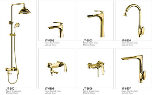 Van het de Badkamersbassin van het luxe zet het Gouden Messing de Tapkraan Enige Gat 18L/Min op
